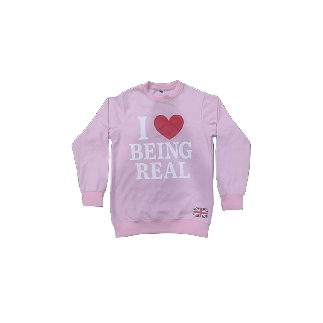 "I ❤️ BEING REAL PINK" CREW NECK