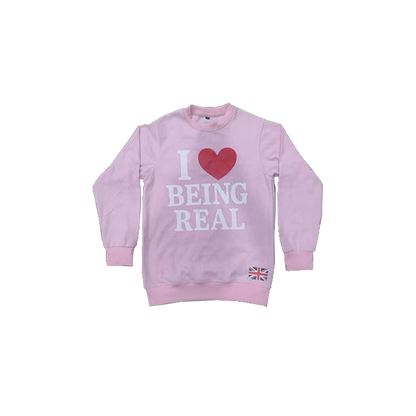 "I ❤️ BEING REAL PINK" CREW NECK