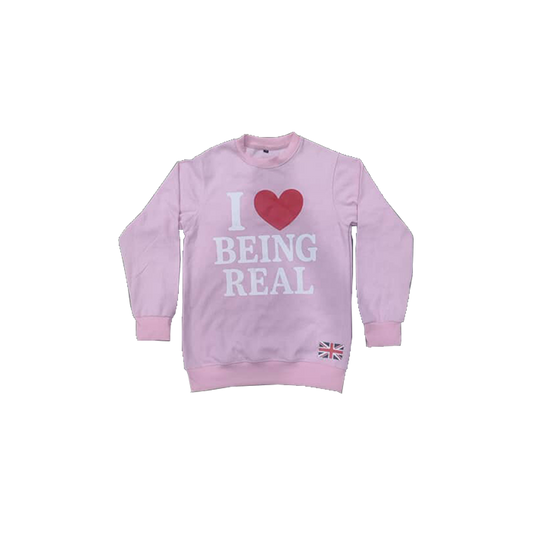 "I ❤️ BEING REAL PINK" CREW NECK