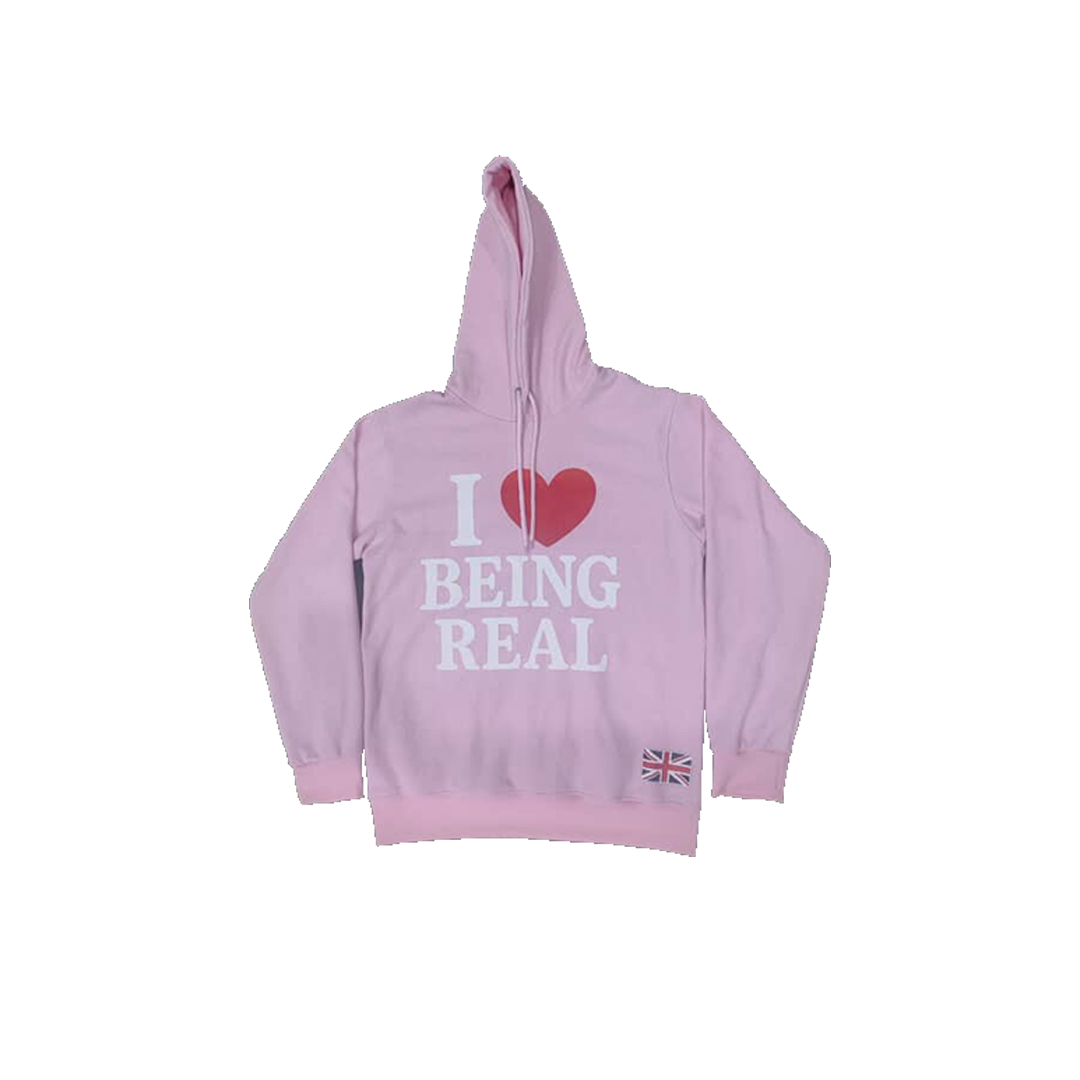 "I ❤️ BEING REAL" PINK HOODIE